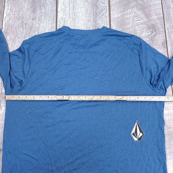 Volcom Mens Thrashguard UPF Shirt Size Large Blue Loose Fit Long Sleeve Top - Picture 8 of 10